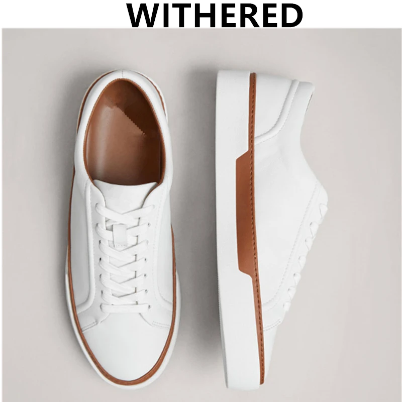 Увядший фон 2020 SS ins блогер в английском стиле Белые туфли 100% обувь из натуральной