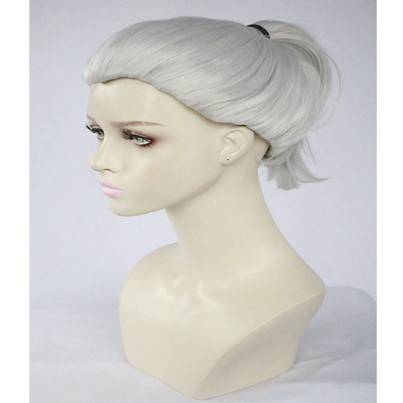 

Cossky Daki Cosplay WIg Silver Green Hair Demon Slayer Anime Cosplay Props