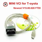 2021 Новое поступление мини-VCI J2534 для T-OYOTA Techstream V15.00.028 FTDI FT232RL диагностический USB-кабель с вилкой Mini VCI с 22pin