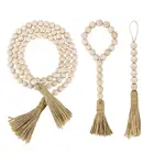 Сделай Сам макраме украшения для дома аксессуары ручной работы деревянная гирлянда с кисточками деревенский фермерский декор украшения в стиле бохо настенный подвесной