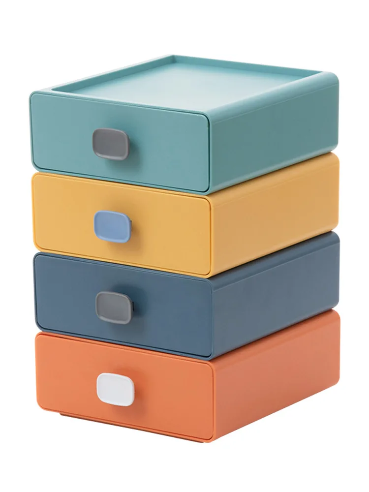 

Stackable Storage Drawers, Desktop Stacking Drawers Multicolor Storage Containers with Drawers for Countertop Jewelry Makeups