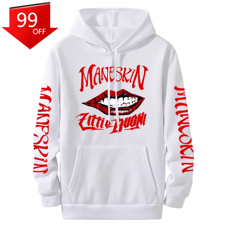 

Maneskin sudaderas con capucha sudadera italiano sudadera con cantante Harajuku hombres delgada sudadera Streetwear Casual jerse