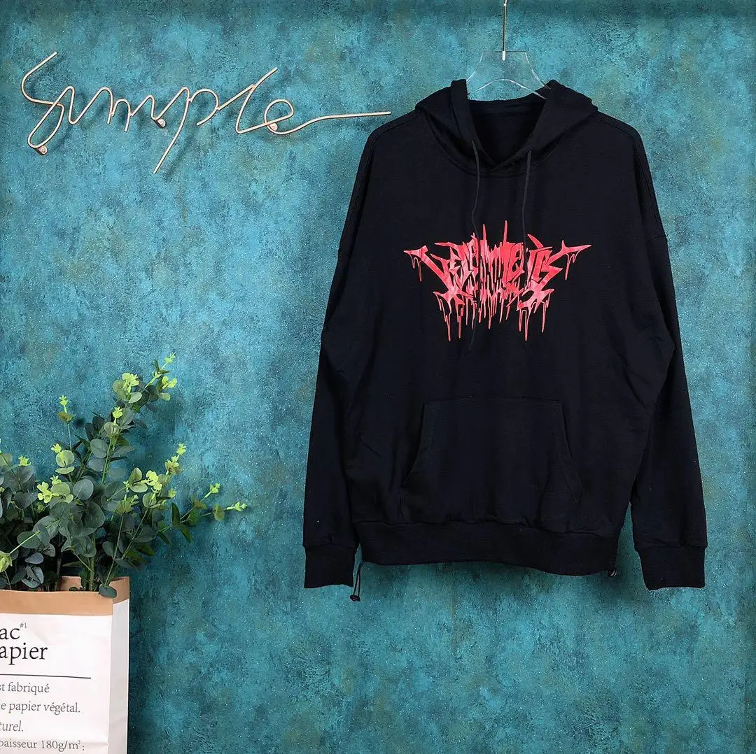 Vetements, толстовки для мужчин и женщин, 1:1, высокое качество, капля крови, надпись, вышивка, хип-хоп, kanye west, vetements, противотуманная Толстовка