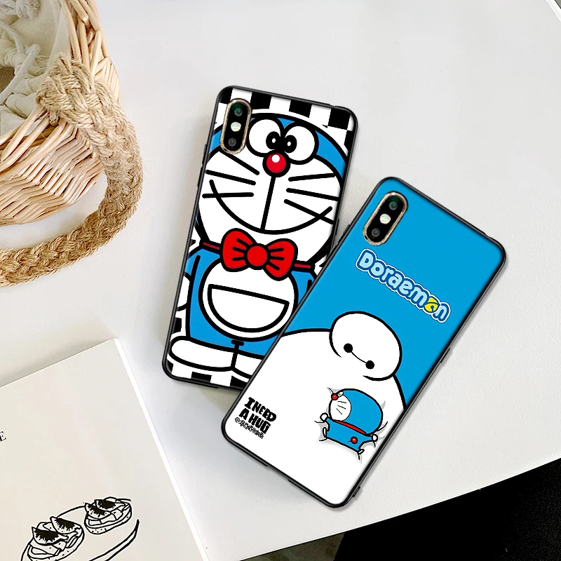 Милый 3D Doraemon мягкий силиконовый чехол для телефона iPhone XR TPU 5 5SE 6 6S 7 Plus 8Plus XS X Xr Max 9