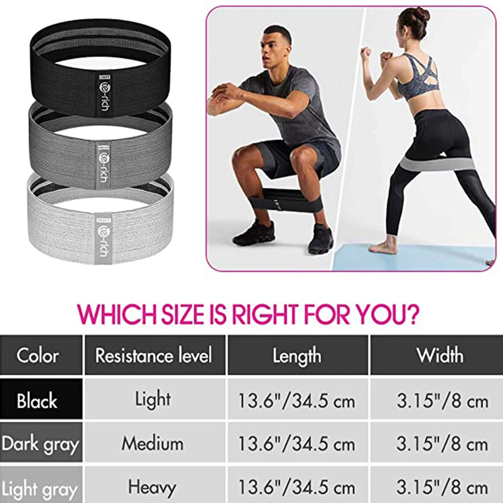 

Tsang Resistance Bands Booty Bands Elastic Fabric Rubber Non-slip Circle Loop Workout Band for Butt Legs Thigh Hip Trainer