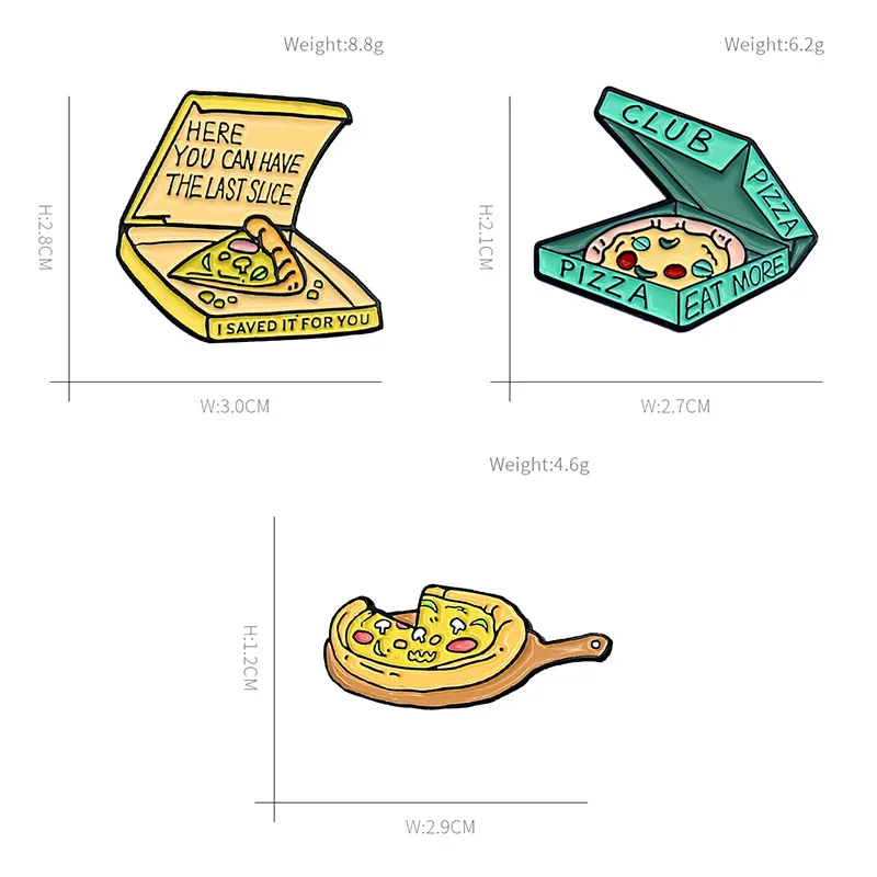 

Delicious Snack Pizza Brooch Cartoon Pizza Brooch Savory and Delicious Pizza Brooch Smiley Enamel Pins Fashion Backpack Badge