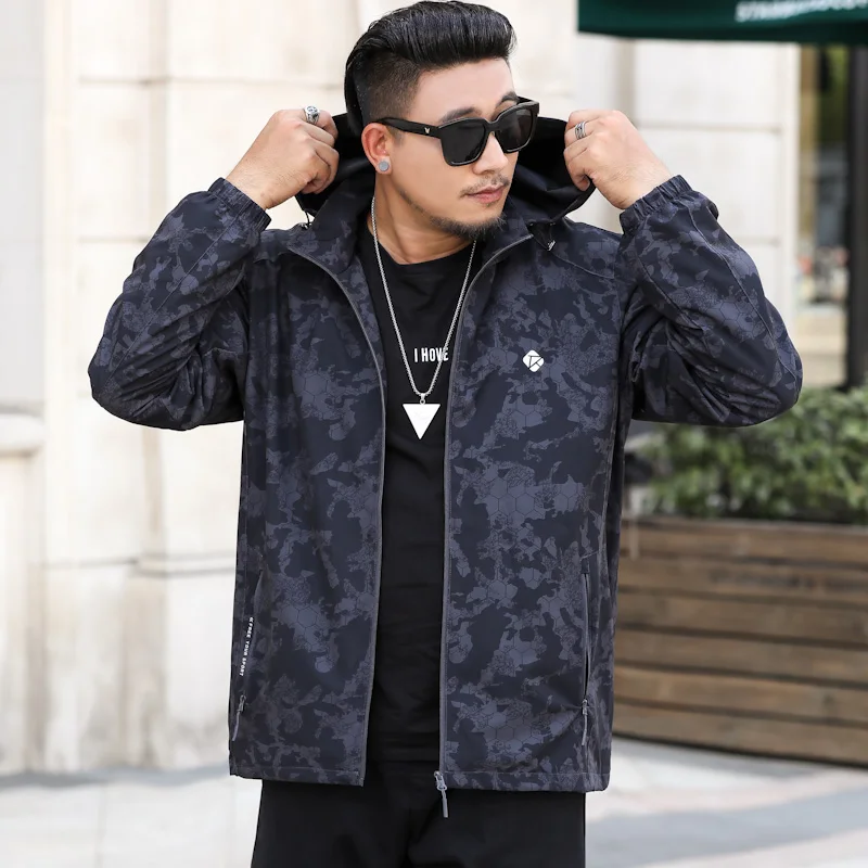 Весенне-осенняя мужская куртка большого размера свободная Спортивная ветровка