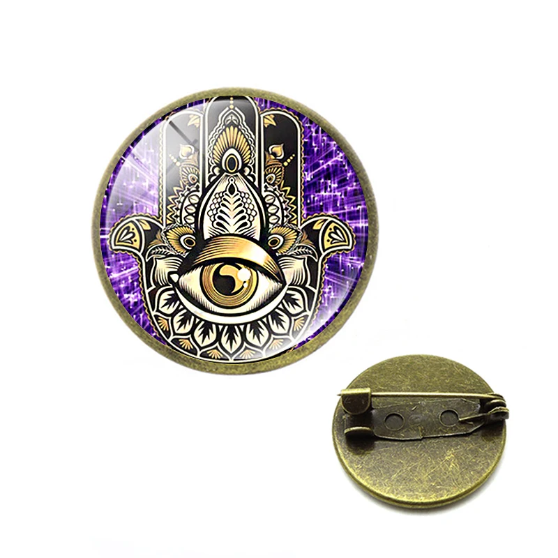 Счастливый глаз Кристалл хамса руки Броши сглаза Фатима булавки для женщин