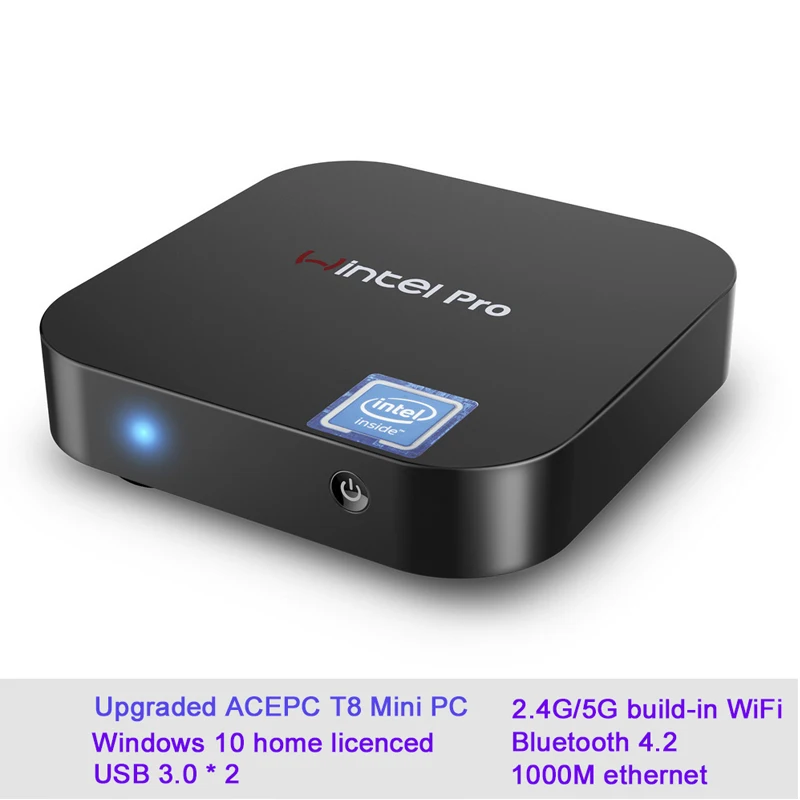 Мини ПК windows 10 Intel x5 Z8350 Win10 домашний лицензированный Wintel W8 pro Core 2GB 32GB eMMC 4K/WiFi/BT4.0 мини