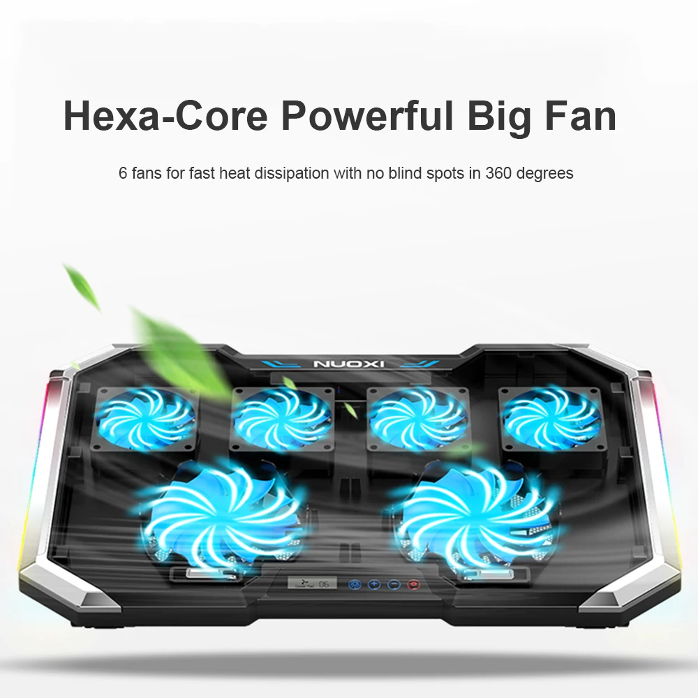 

Laptop Cooler Laptop Cooling Pad Notebook Gaming Cooler Support With Six Fan and 2 USB Ports for 11-17inch Laptop Stand Notebook