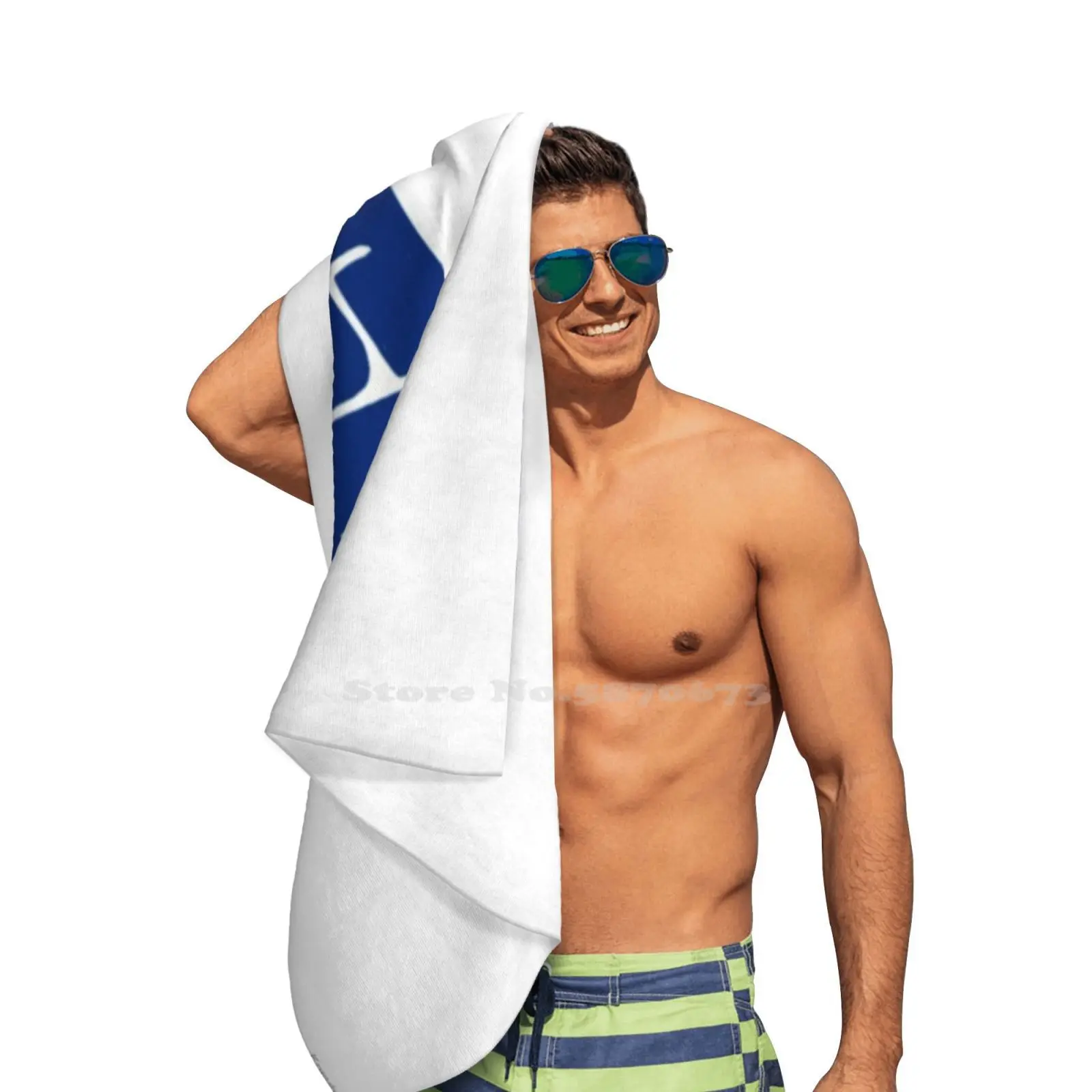 Банное полотенце из микрофибры с логотипом Psu в стиле ретро |