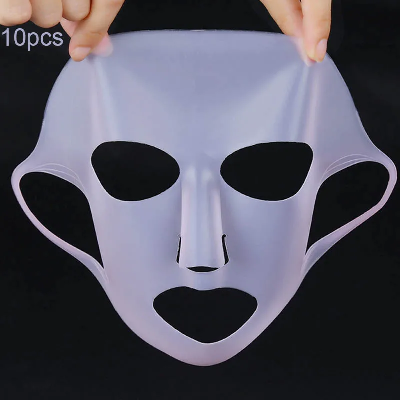 

10Pcs Better Absorption No Nutrition Waste Women Lady Supplies Reusable Silicone Mask Cover Prevent Mask Essence Evaporation