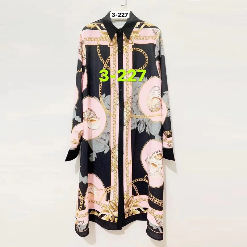 

2021 Silk Dress Shirt Dress Long-Sleeve Sexy Party Femal Elegant Office Lady Women Ladies turndown collar