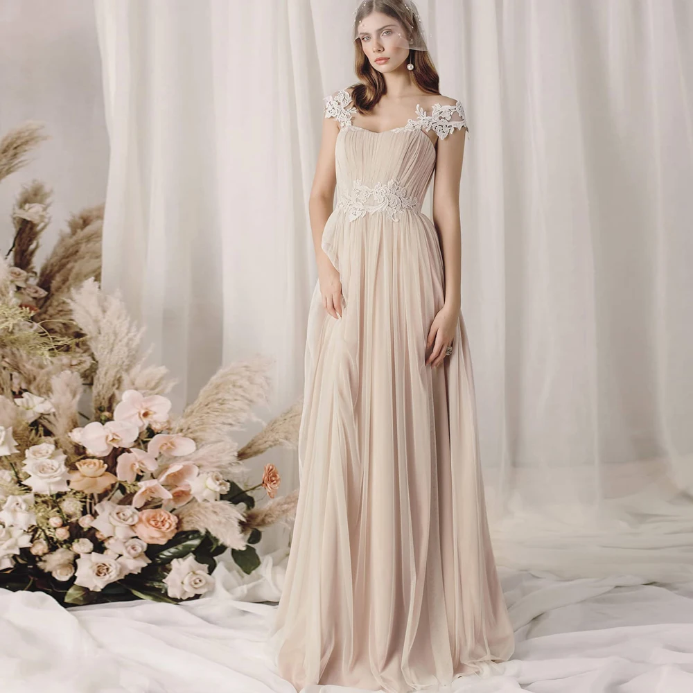 

Женское свадебное платье It's yiiya, белое ТРАПЕЦИЕВИДНОЕ платье из тюля с аппликацией, V-образным вырезом, открытыми плечами и молнией на лето ...