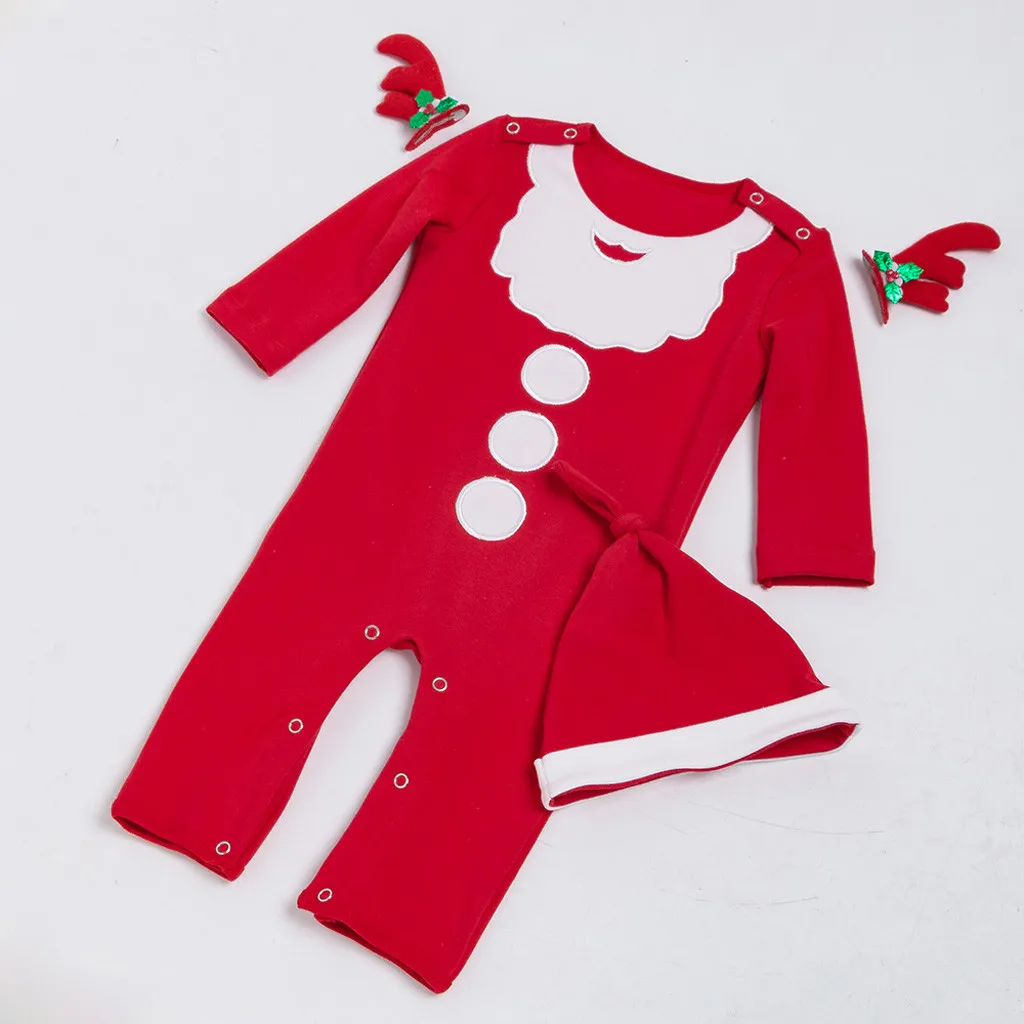 Мягкий материал для новорожденных детей Рождественская одежда с оленем