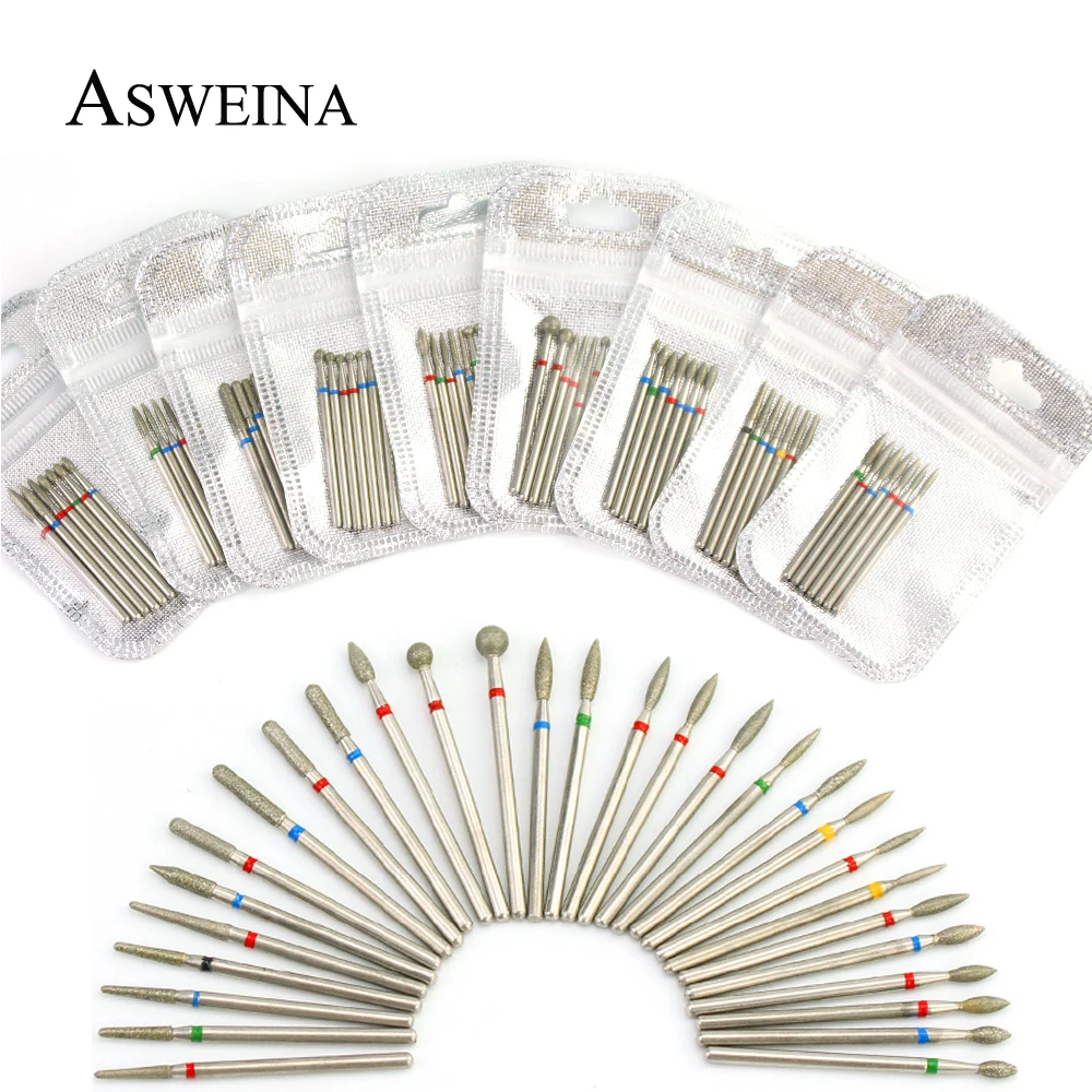 

7pcs/Set Diamond Nail Drill Bit Rotery Electric Milling Cutters For Pedicure Manicure Files Cuticle Burr Nail Tools Accessories