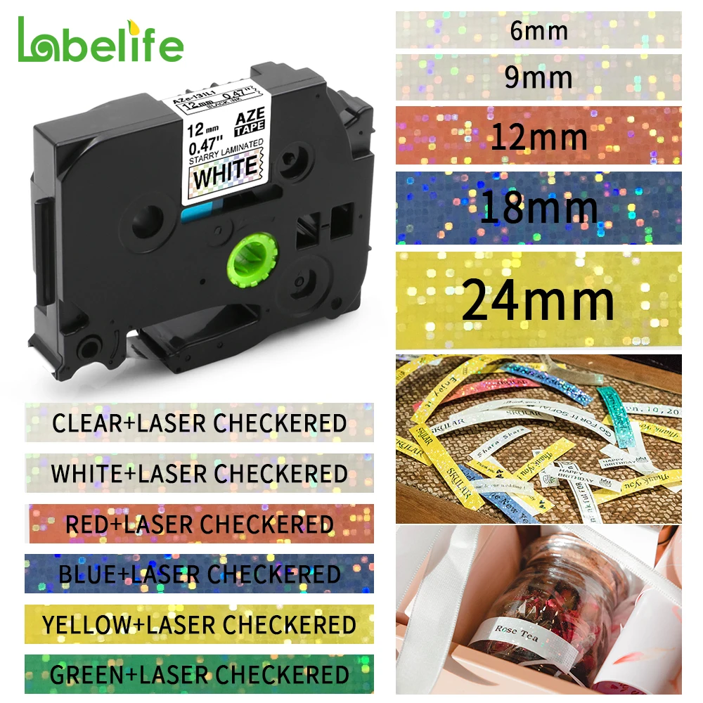 Labelife 1 упаковка TZe 231L1 241L1 Совместимость для Borther P Touch Лазерная клетчатая лента