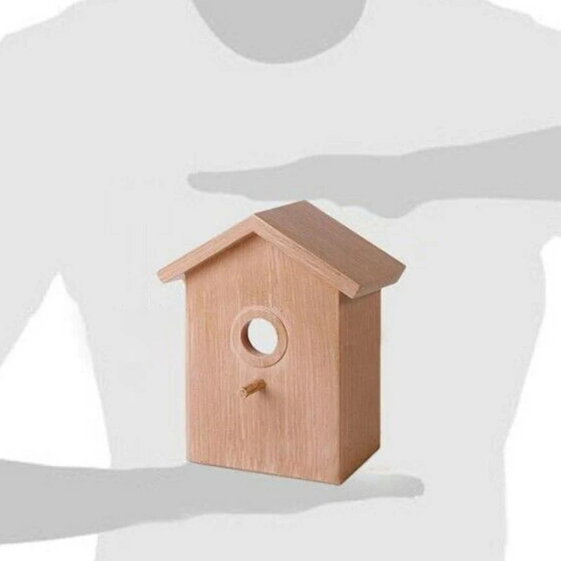 

Creative Wood Bird Nest Outdoor Suction Cup Visible Bird Home Garden Window Birdhouse Dispenser Food Container House Bird Feeder