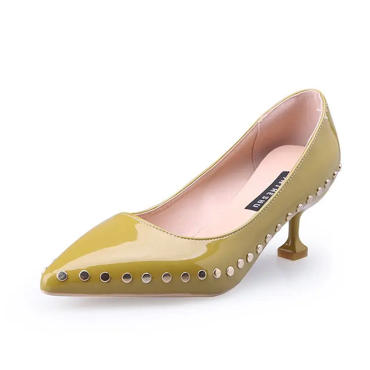 

Women's high heels new spring and autumn Korean style pointed shallow mouth stiletto heel rivets