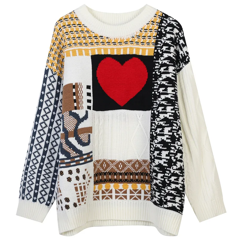 

2021 New Fall Winter Round Neck Woman Sweaters Fashion Knitted Long Sleeve Thick Sweater Pullovers Warm Jumpers YOU1155