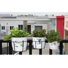 Подвесные железная стойка для растений, 16 см, для балкона, круглые ограждения для цветочных горшков, уличная беседка для садовых принадлежностей