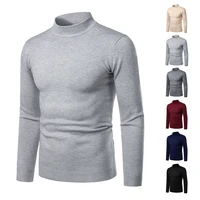 mens sweaters solid high neck casual soft warm winter spring slim fit tops mens clothing