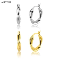 andywen 100 925 sterling silver circle round hoops earring crystal luxury 2020 fashion jewelry piercing ohrringe pendiente