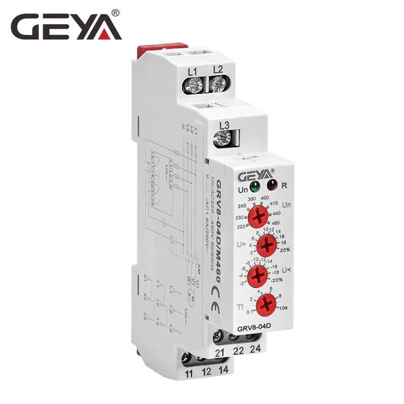 Бесплатная доставка GEYA GRV8 04 3 фазы Напряжение протектор последовательности фаз
