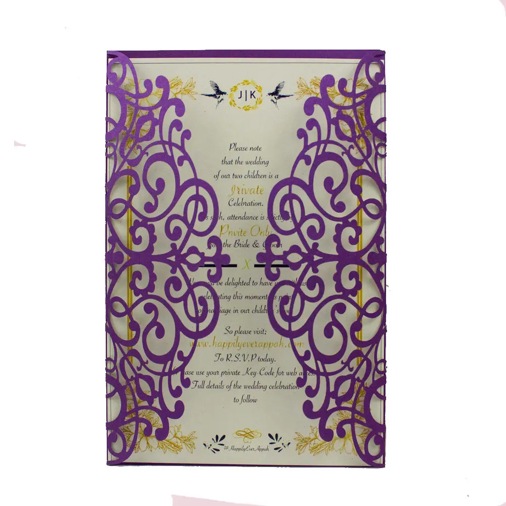 pearl dark purple 10 шт. розовое золото бордовый винтажные свадебные пригласительные открытки конверт с лазерной резкой Пригласительные открытки - Цвет: pearl dark purple
