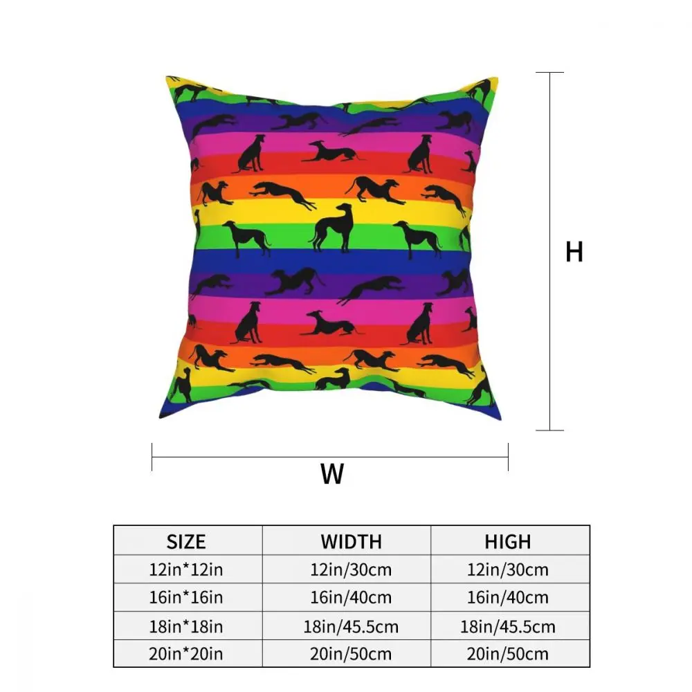 Greyhound Silhouettes Square Pillow Case Polyester Cushions for Sofa Whippet Sighthound Dog Awesome Pillowcase | Дом и сад
