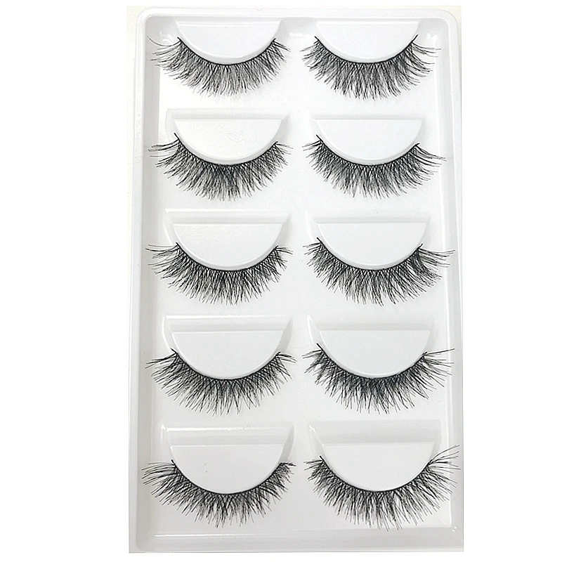 CLO05-16 CLOTHOBEAUTY 5 пар накладных ресниц, тонкие накладные ресницы для наращивания ручной работы, натуральные мягкие невидимые ресницы, длинный толстый многоразовый макияж - Цвет: CLO05-16