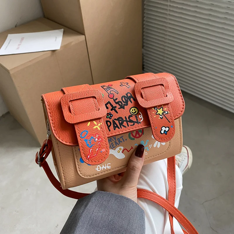 

Thailand Cambridge bag graffiti niche color matching bag female 2020 new tide ins postman bag summer slung fashion