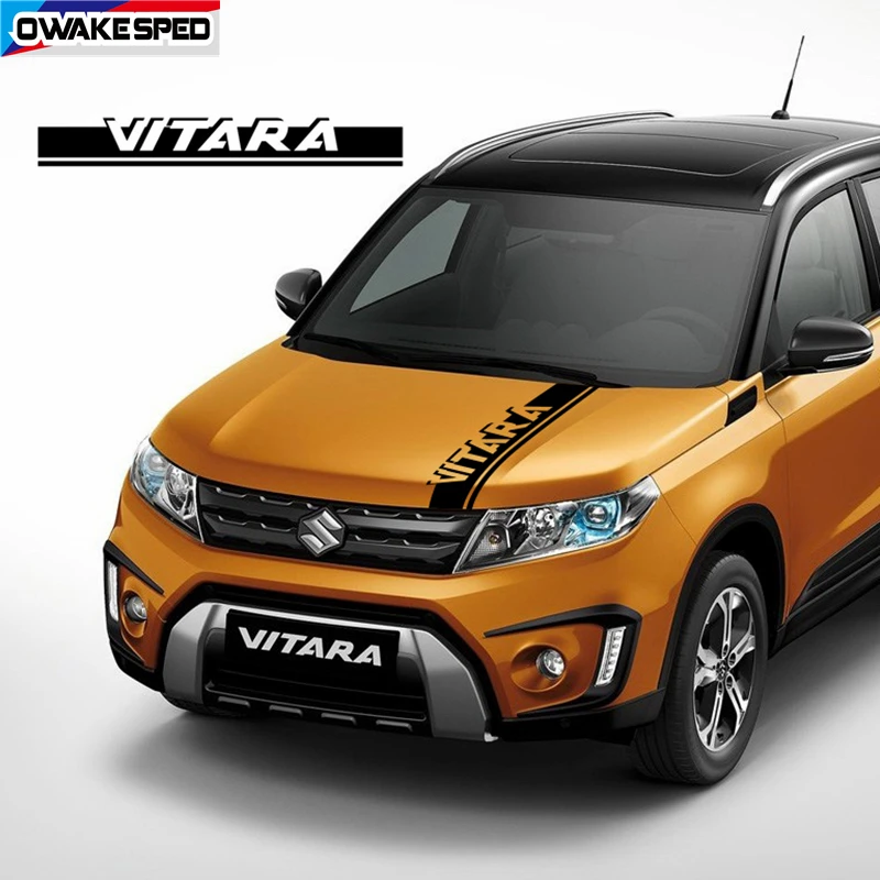 Спортивные полосы из углеродного волокна наклейка на капот автомобиля для Suzuki