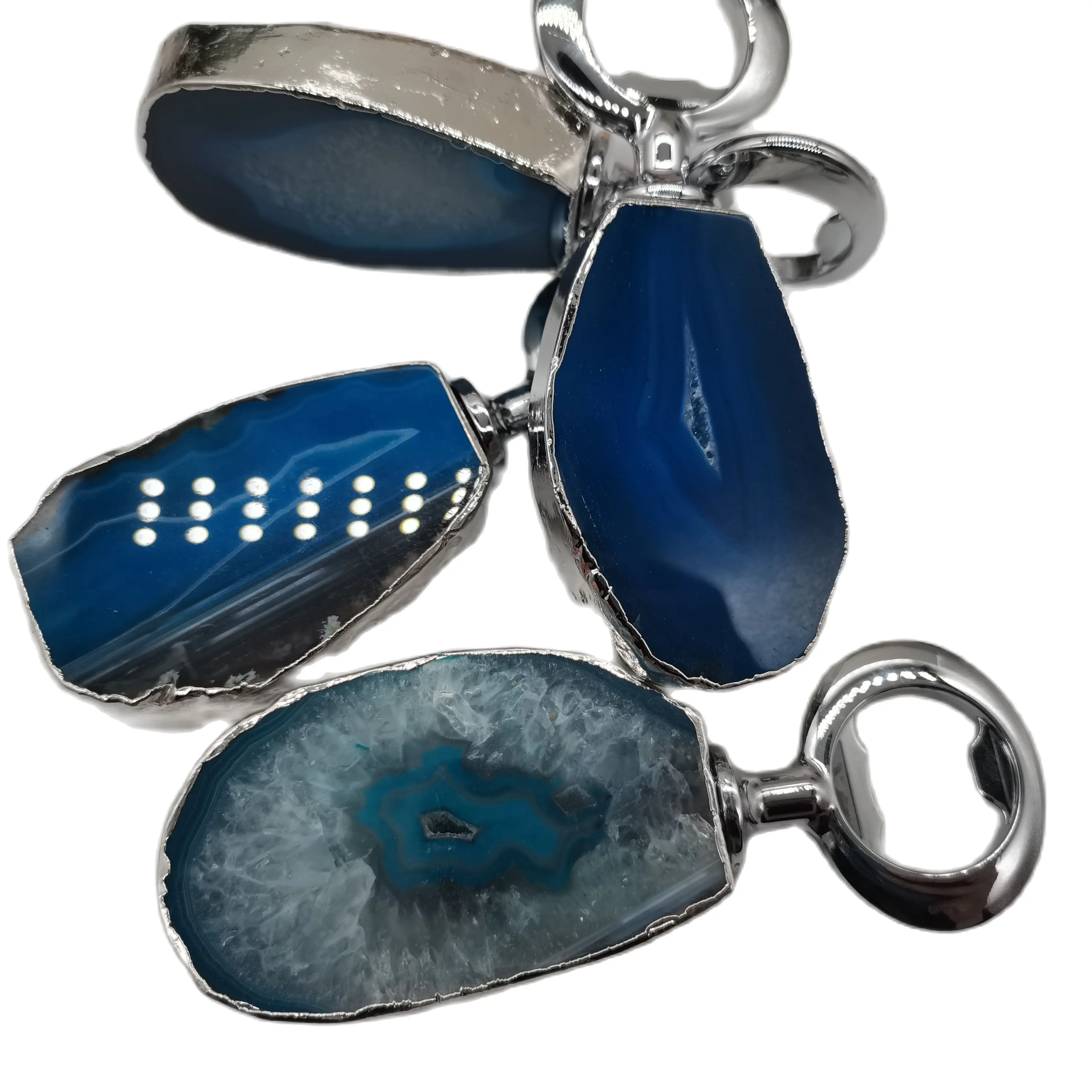

AAA+ 2pcs Natural Agate Bottle Opener Simple Home Hotel Restaurant Beer Agate Zinc Alloy Bottle Opener Home Decoration