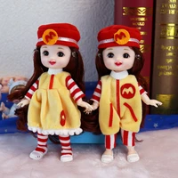 16cm fashion suit super cute smiling girl princess doll 18 bjd 13 joints body figure with clothes whole dolls toy gift c1630