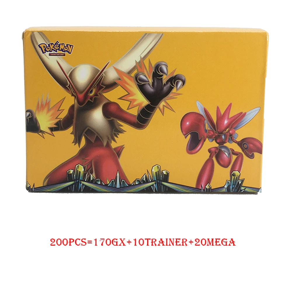 200 шт. GX Мега Покемон сияющая флэш-карта 3D Меч Щит Солнце Луна карта коллекционный Подарок детская игрушка