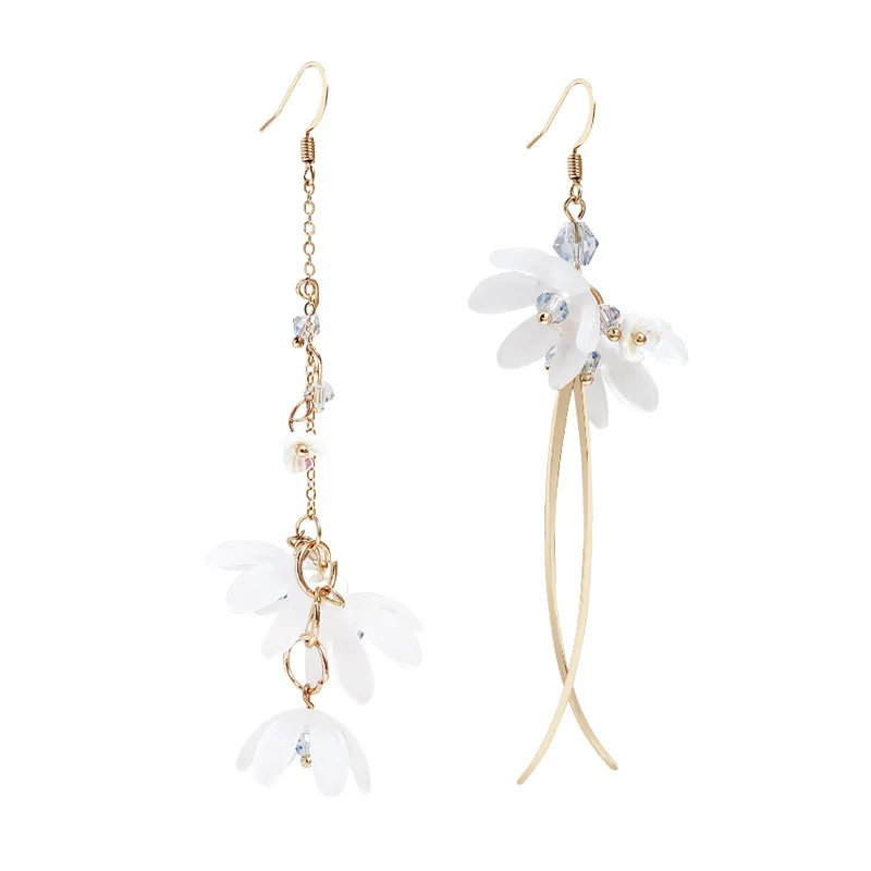 Корейские модные темпераментные длинные акриловые асимметричные серьги в стиле