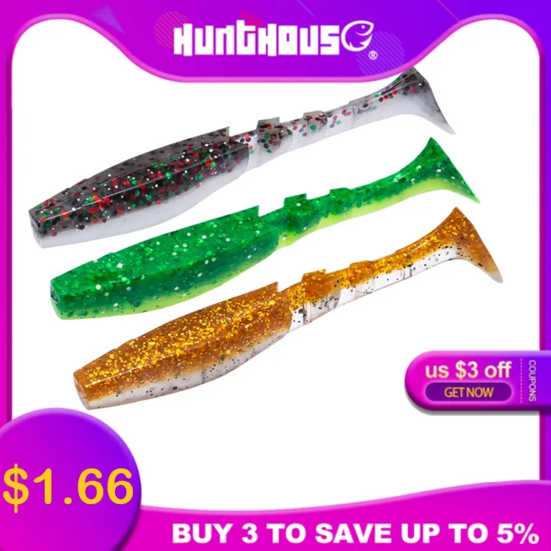 

hunt house soft plastic lure 5.5cm/8.5cm easy shiner shad 5pcs/bag T-tail relax shark for bass perch silicone leurre souple