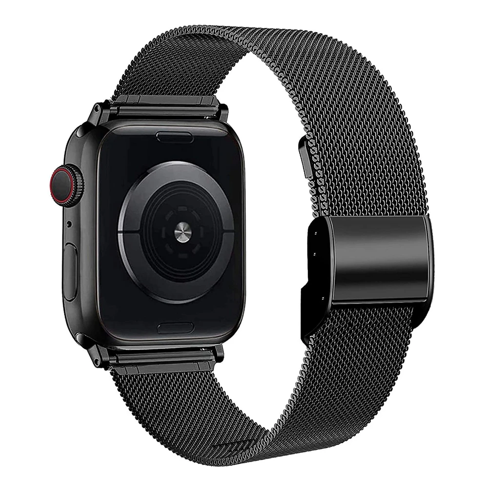 

Mesh Breathable Wristband for Apple Watch Band 44mm 42mm 40mm 38mm Stainless Steel Bracelet for iWatch SE 6 5 4 3 2 1 Strap