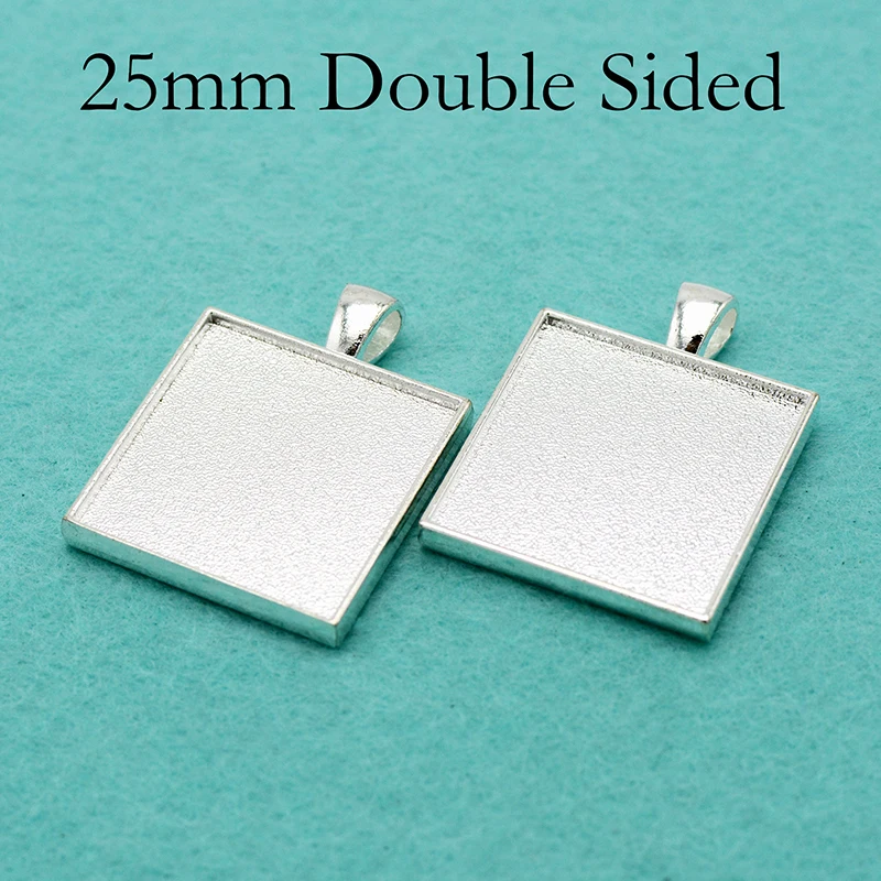 Двухсторонний подвесной лоток 20 шт. 25 мм двухсторонний кулон камеи квадратный