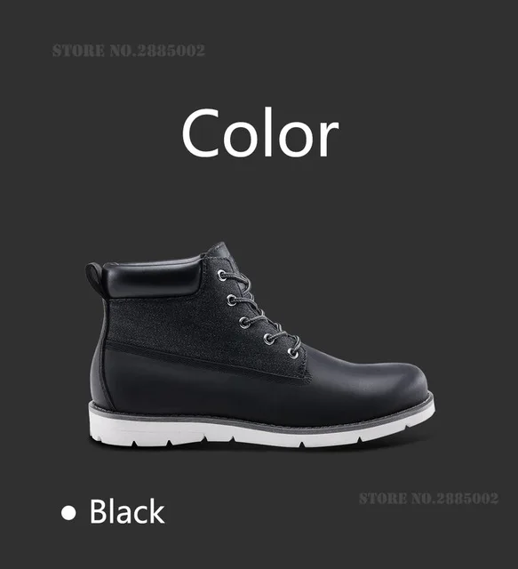 Black 44 Xiaomi/мужские ботинки из воловьей кожи; зимняя обувь; Водонепроницаемая нескользящая резиновая подошва; износостойкие ботильоны; дышащие теплые зимние ботинки - Цвет: Black 44