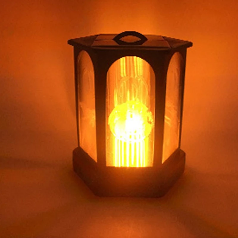 

Waterproof Solar Hexagonal Flame Wall Light Outdoor Garden Flame Hanging Light Pillar Light Landscape Hanging Wall Light