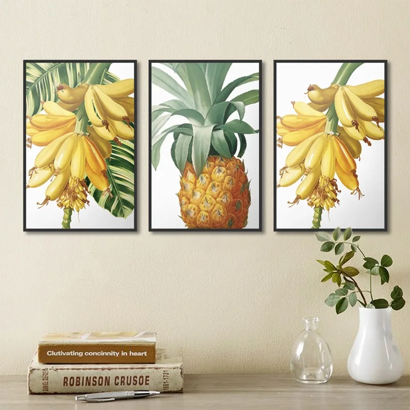 

Modern Decorative Oil Painting On Canva Fruit Banana Pineapple Home Decor Poster For Living Room Bedroom Restaurant