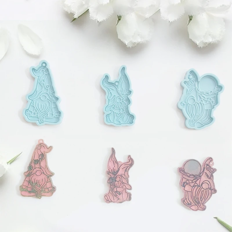 

Dwarf Keychain Epoxy Resin Mold Hanging Pendant Silicone Mould DIY Crafts Jewelry Necklace Casting Tool