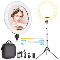 rl 18a led ring light 18 inch bi color video lamp photography studio light with tripod phone holder for youtube live stream