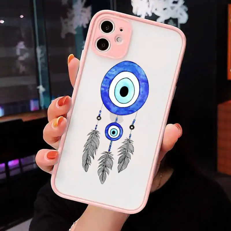 

Blue Evil Eye aesthetics Phone Cases matte transparent For iphone 7 8 11 12 plus mini x xs xr pro max cover