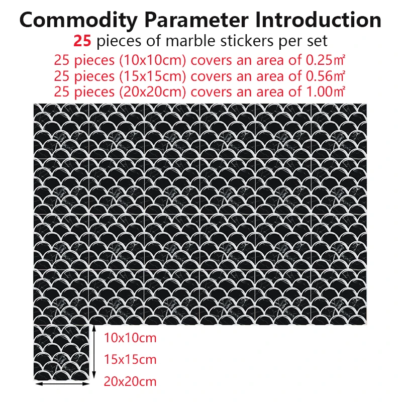 25pcs tile sticker imitation marble pattern kitchen bathroom wallpaper waterproof self adhesive wall sticker for decoration free global shipping