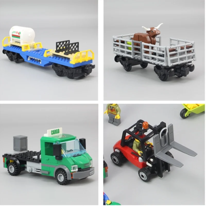 02008 г. серия городского поезда набор грузовых Шлейфов Playmobil 60052 строительные блоки