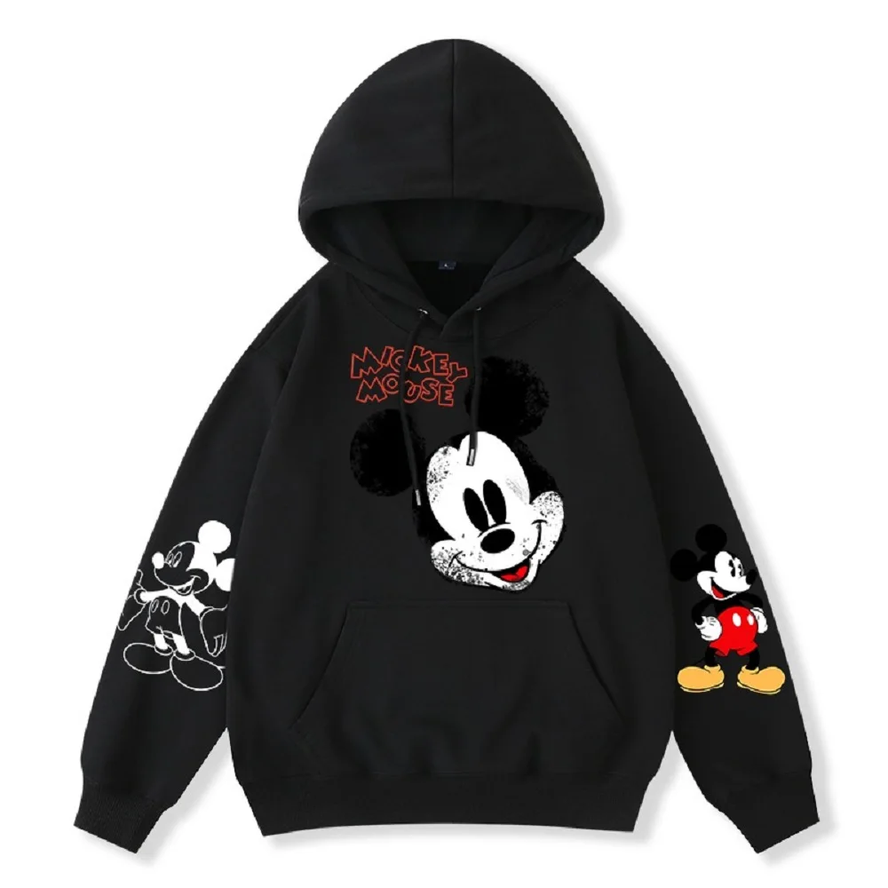 

Милый свитер с Микки и Минни, теплая толстовка, повседневный Свитер оверсайз, женский свитер, зимний свитер, модная уличная одежда
