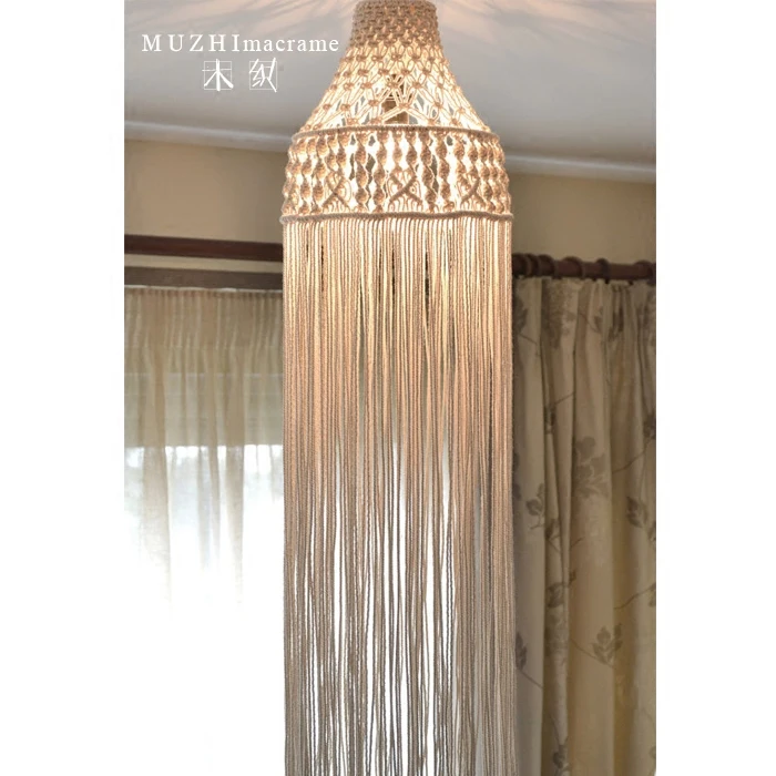 Креативная ручная работа макраме ресторан спальня Лофт люстра с абажуром